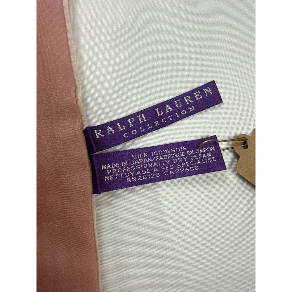 Ralph Lauren Collection Purple Label Silk Scarf Pink Cream Made in Japan - Picture 3 of 14
